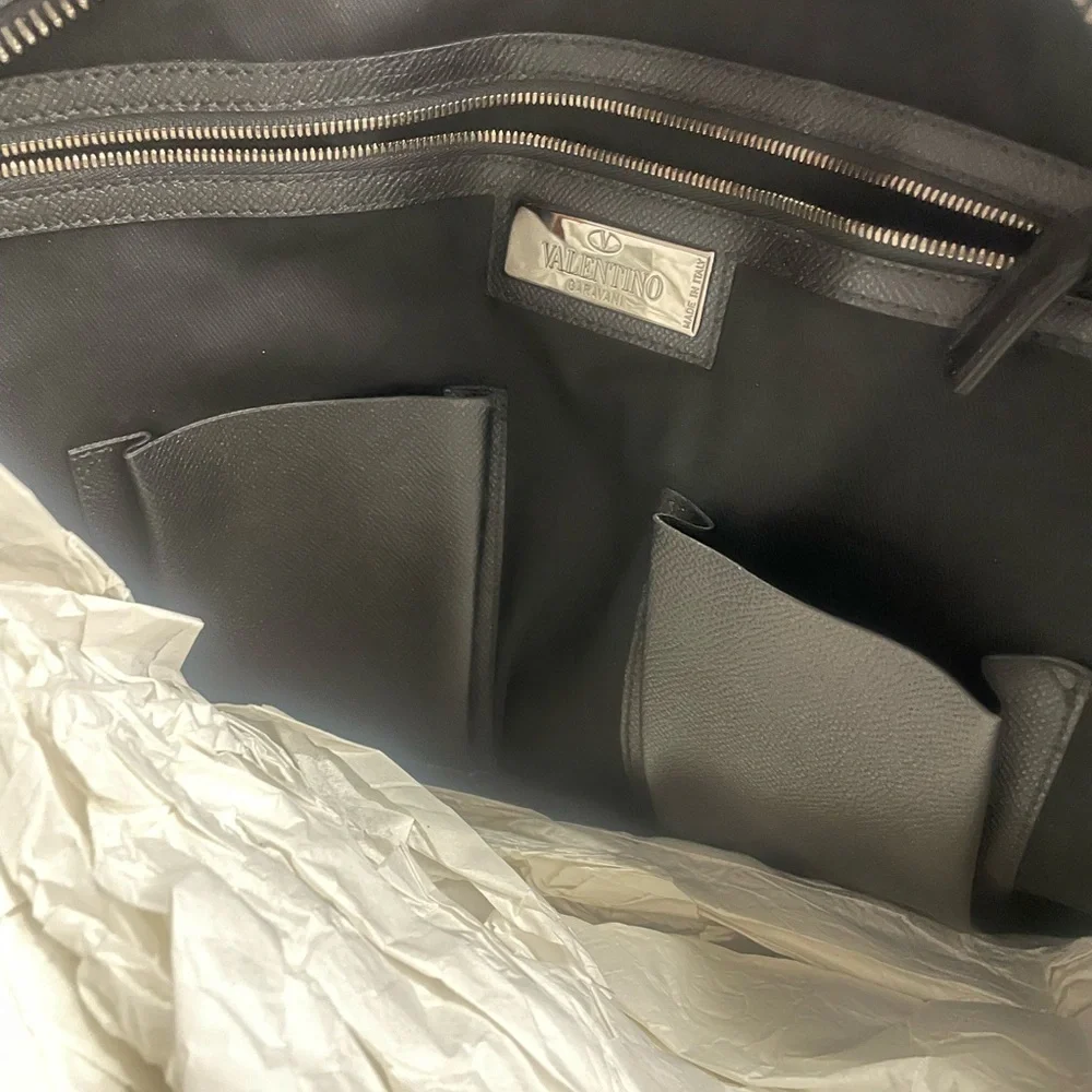 Valentino Garavani Men's Leather Black Brief Case
